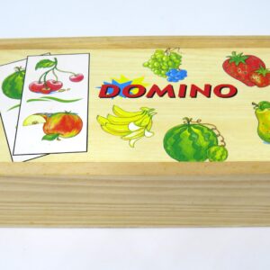 Tweedehands speelgoed houten domino fruit