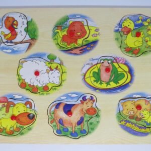 Tweedehands speelgoed houten puzzel met dieren
