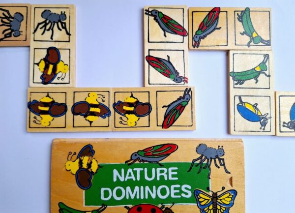 Tweedehands houten domino insecten