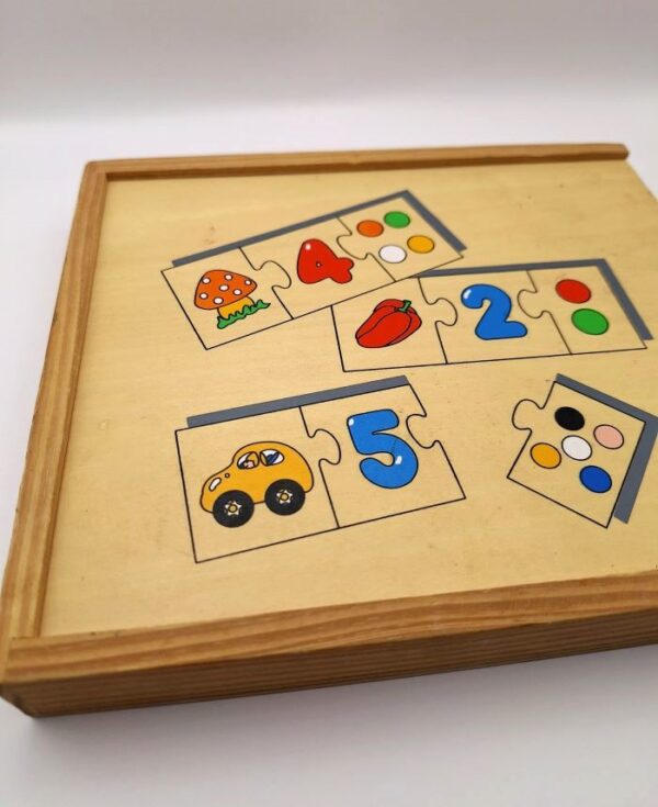 Tweedehands houten puzzel leren tellen