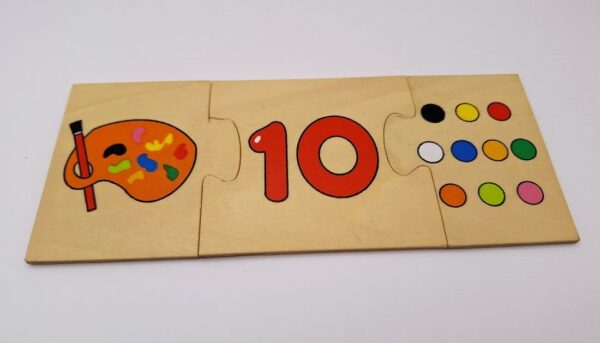 Tweedehands houten puzzel leren tellen
