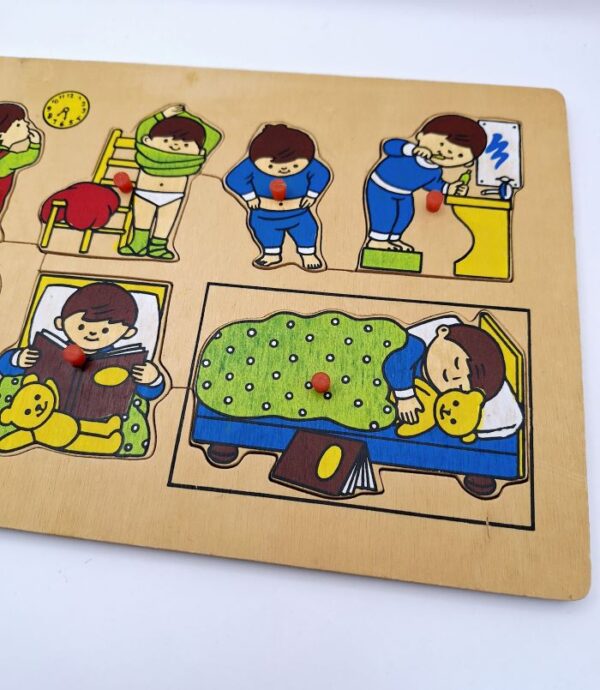 Tweedehands houten puzzel bedtijd