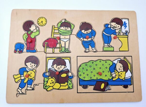 Tweedehands houten puzzel bedtijd