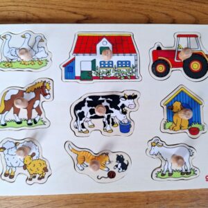 Tweedehands houten puzzel boerderij