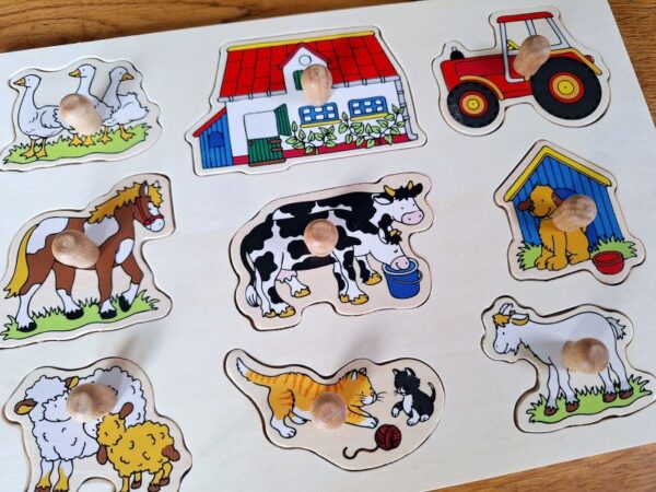 Tweedehands houten puzzel boerderij