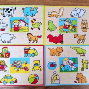Tweedehands houten puzzel 4in1