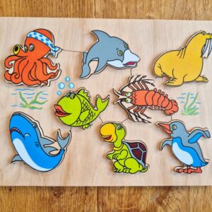 Tweedehands houten puzzel zeedieren